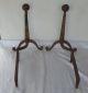 Antique Vintage Cahill Cast Iron Andirons Signed & Numbered 914 Hearth Ware photo 3