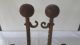 Antique Vintage Cahill Cast Iron Andirons Signed & Numbered 914 Hearth Ware photo 5
