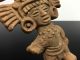 2pc Clay Aztec Columbian Mayan Style Head Carved Stone Face Figure Artifact The Americas photo 6