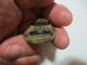 Antique Art Deco Celluloid? Laminated Carved Wafer Button Unusual Scarab Design Buttons photo 5