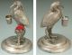 Antique Silver Plated Shore Bird Thimble Holder / Pincushion American C1890 Thimbles photo 1