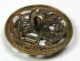 Antique Pierced Brass Button Egyptian Serpent Falcon Lion Creature Design - 1 