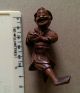 But V.  Fine Small 19thc.  Japanese Wooden Carving Of Man With Conch Shell Netsuke photo 4