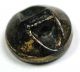 Antique Black Glass Button Enamel Swan Design W/ Gold Luster Accents - 9/16 