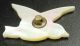 Antique Carved Shell Button Realistic Flying Bird Design - 1 