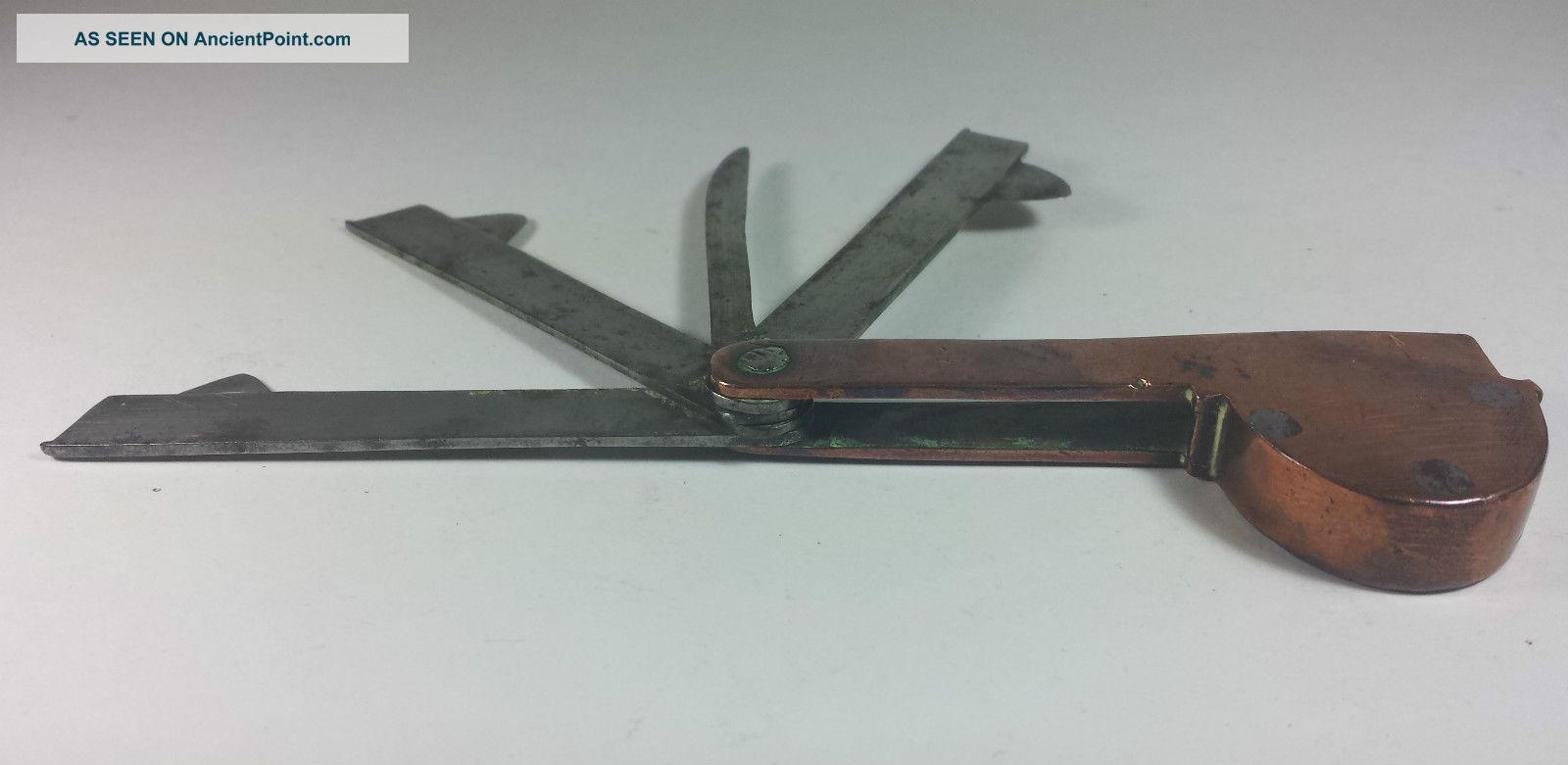 Antique Victorian Folding Copper Cased Blood Letting Fleam With Four Arms Other Medical Antiques photo