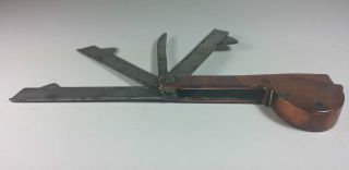 Antique Victorian Folding Copper Cased Blood Letting Fleam With Four Arms photo