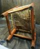 2 Primitive Antique Wood Chairs Rosemaling Norwegian Hpainted Wicker Small Child 1800-1899 photo 6