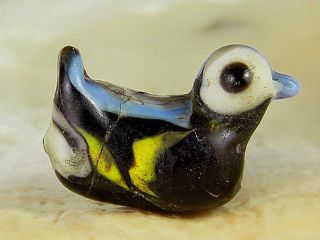 Lovely Innocent Eye Light Blue Bird Liberty Old Islamic Glass Miniature Bead photo