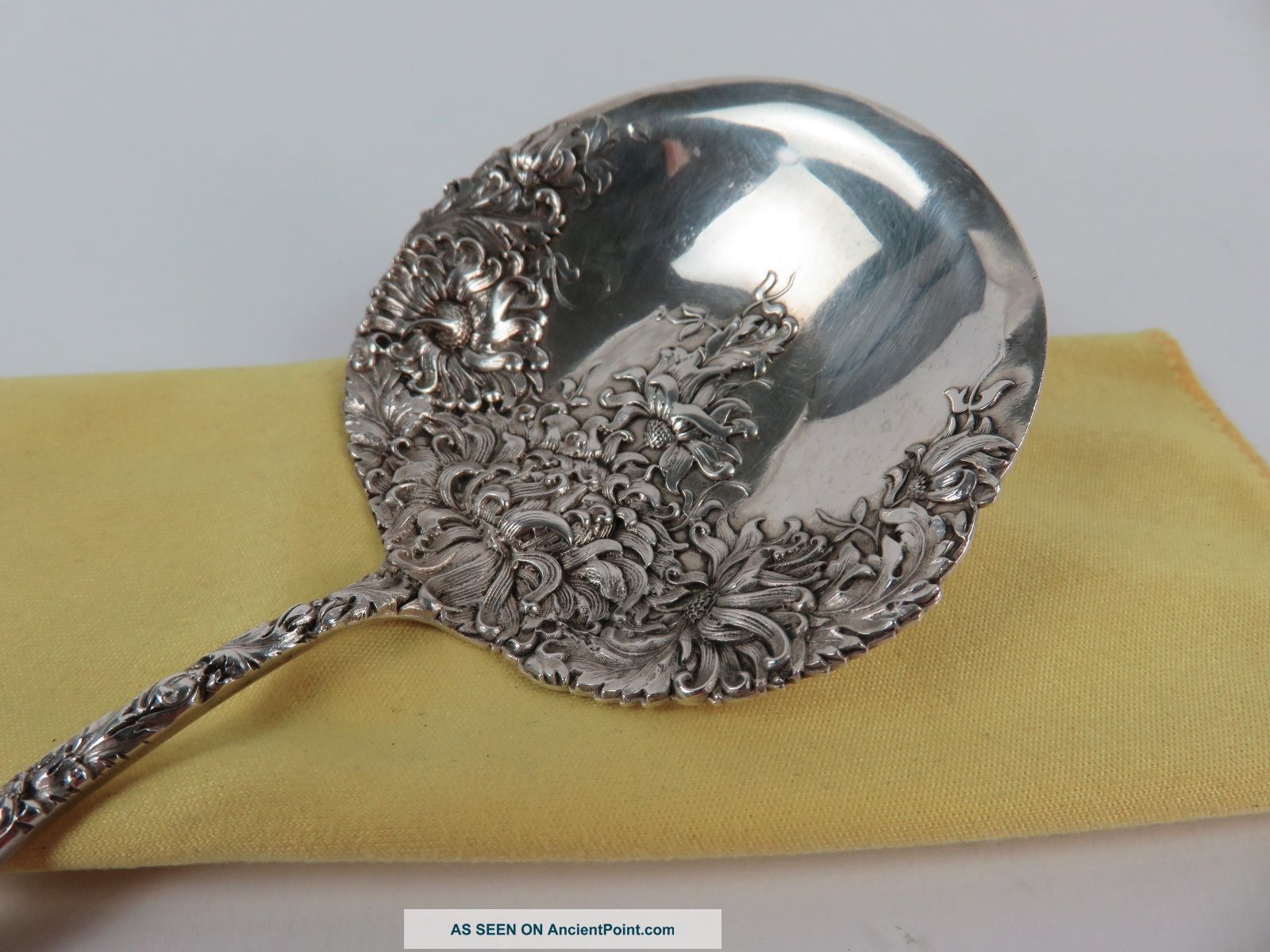Rare Durgin Chrysanthemum Sterling Silver Bon Bon Spoon,  C1893 Flatware & Silverware photo