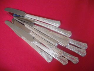 (10) Rogers Is Silverplate Grill Knives,  1940 Treasure 2 photo