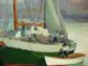 Signed Antique Gloucester Harbor Ships Dock Impressionist Oil Painting Noyes Era Other Maritime Antiques photo 2