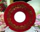 Aynsley Tea Cup And Saucer Crocus Shape Wine Red Gold Pattern Teacup Cups & Saucers photo 3