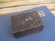 Antique Wooden Box Trinket Hand Carved With Central Crystal Old Boxes photo 9