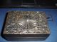 Antique Wooden Box Trinket Hand Carved With Central Crystal Old Boxes photo 1