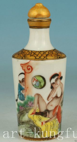 Jingdezhen Porcelain Hand Painting Ancient Tradition Married Snuff Bottle photo