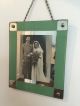 Art Deco Green Glass Mirrored Picture Frame On Chain Art Deco photo 1