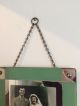 Art Deco Green Glass Mirrored Picture Frame On Chain Art Deco photo 3