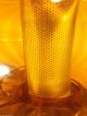 2 Mid Century Modern Ef & Ef Industries Amber Art Glass Lamps Lights Nightlight Mid-Century Modernism photo 9