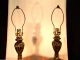2 Mid Century Modern Ef & Ef Industries Amber Art Glass Lamps Lights Nightlight Mid-Century Modernism photo 2