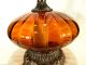 2 Mid Century Modern Ef & Ef Industries Amber Art Glass Lamps Lights Nightlight Mid-Century Modernism photo 7