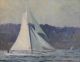 Authentic Maine Coastal Sailboat,  Don Stone,  O/c Oil Painting Carved Gilt Frame Other Maritime Antiques photo 1