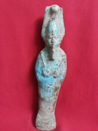 Ancient Egyptian Blue Ushabti Of God Amun photo