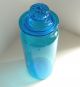 Antique Blue Glass Handblown Large Apothecary Candy Jar Ground Lid General Store Bottles & Jars photo 1