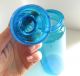 Antique Blue Glass Handblown Large Apothecary Candy Jar Ground Lid General Store Bottles & Jars photo 2