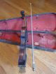 Antique Violin W/label 4/4,  Bausch Bow,  Bridge Tourte,  & Gsb Wooden Coffin Case String photo 3