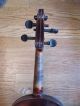 Antique Violin W/label 4/4,  Bausch Bow,  Bridge Tourte,  & Gsb Wooden Coffin Case String photo 4