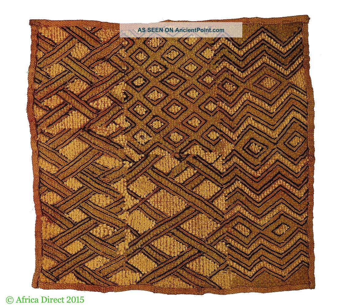 Kuba Textile Raffia Square Congo African Art Was $49.  00 Other African Antiques photo