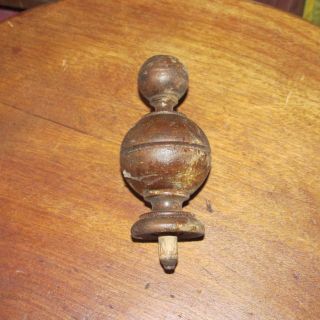 Antique Victorian Turned Wooden Oak Finial photo