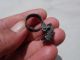 Ancient Roman Bronze Ring Key,  Weared Chain Still Stuck On Him Roman photo 3