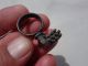 Ancient Roman Bronze Ring Key,  Weared Chain Still Stuck On Him Roman photo 5