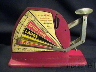 Old Jiffy - Way Adjustable Egg Scale Old Red Paint photo