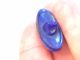 Antique Art Deco Blue Glass Painted Silver Button Buttons photo 1