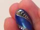 Antique Art Deco Blue Glass Painted Silver Button Buttons photo 3
