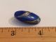 Antique Art Deco Blue Glass Painted Silver Button Buttons photo 5