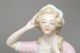 Vintage Porcelain Half Doll Pin Cushion,  Lady W/ Arms Away,  Pink Dress,  Germany Pin Cushions photo 4