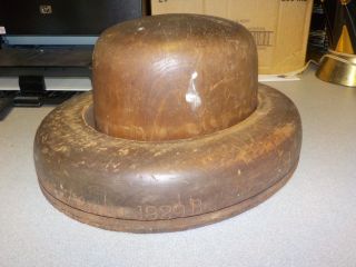 Vintage Antique Millinery Wood Hat Block Dated 1929 Sized 7 5/8 And 7 1/2 C photo