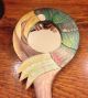 Vtg Parrot Toucan Hand Mirror Hand Carved Wood Folk Art L - 14.  5 