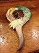 Vtg Parrot Toucan Hand Mirror Hand Carved Wood Folk Art L - 14.  5 