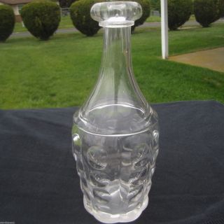 Thumbprint Type Antique Applied Lip Blown Pressed Glass Decanter Bottle Coin Dot photo