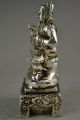 China Vintage Collectible Decorate Old Tibet Silver Kongfu God Guanyu Statue Other Antique Chinese Statues photo 1