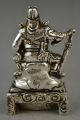China Vintage Collectible Decorate Old Tibet Silver Kongfu God Guanyu Statue Other Antique Chinese Statues photo 2