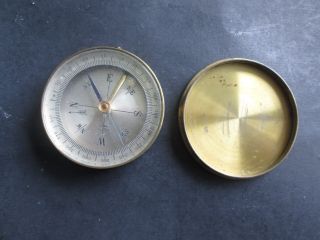 Antique Brass Locking Compass - Made In France.  2 
