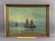Vintage Orig Lauritz Sorensen Danish Fishing Boat Seascape Oil Painting Nr Other Maritime Antiques photo 1