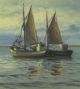 Vintage Orig Lauritz Sorensen Danish Fishing Boat Seascape Oil Painting Nr Other Maritime Antiques photo 3