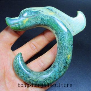 Chinese Antique Culture Natural Old Jade Hand - Carved Jade Pig Dragon Pendant photo
